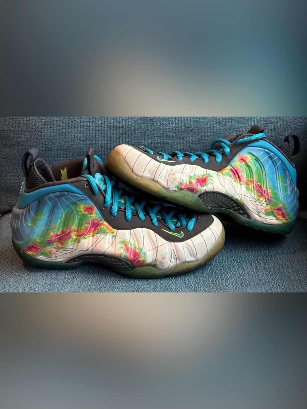 Nike Air Foamposite One PRM Weatherman 2013 Sole Separation READ Sz: Men’s 9.5